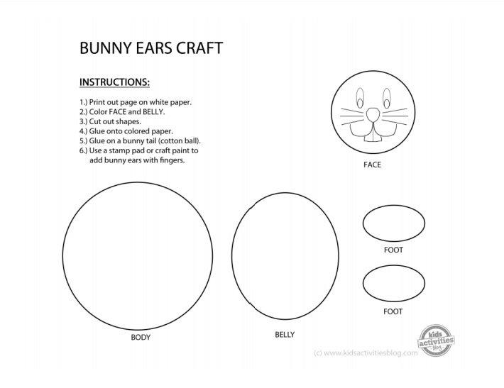 Bunny Ears Craft Printable Template pdf - Kids Activities Blog