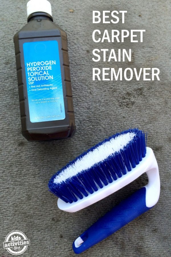 homemade carpet cleaner using hydrogen peroxide to remove stains.