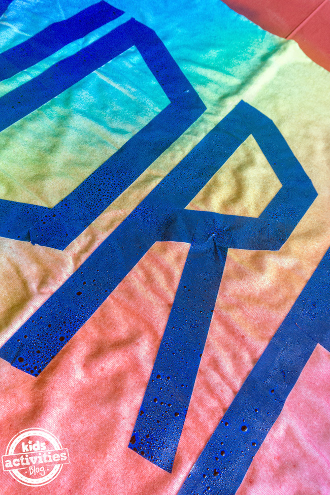 Personalized Tie Dye Beach Towel step 4 - allow to air dry