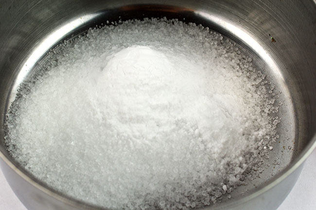 Put all the diy bath salts for kids dry ingredients in a bowl.