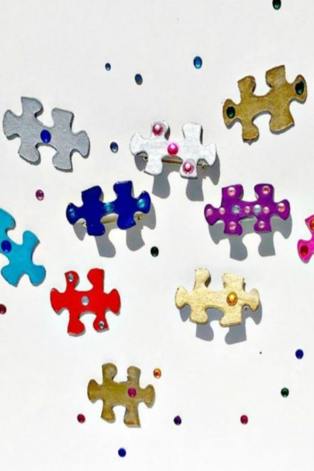 puzzle piece brooches