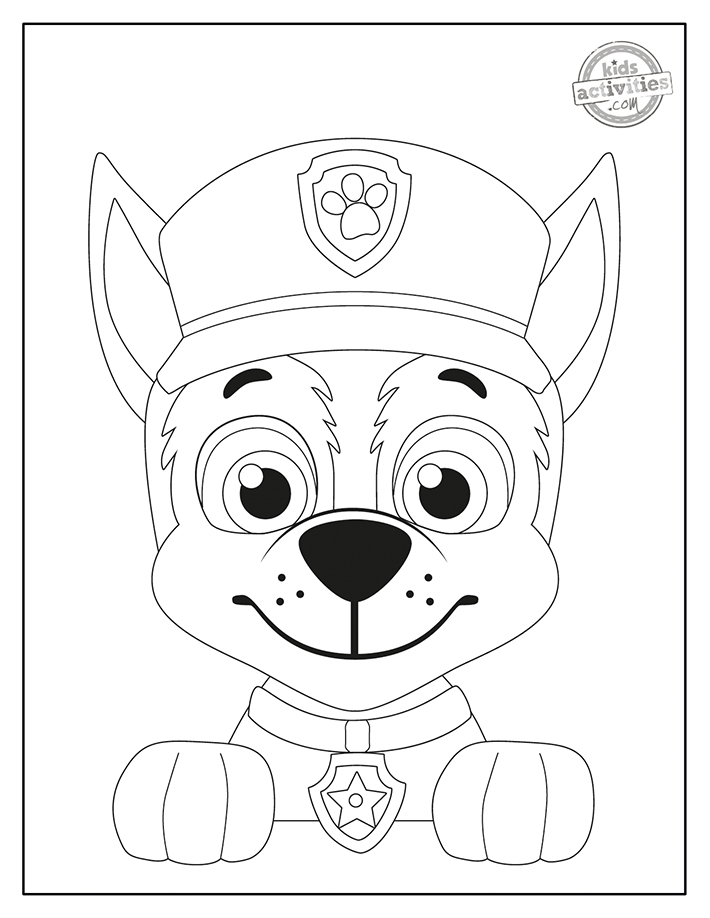 chase paw patrol coloring page