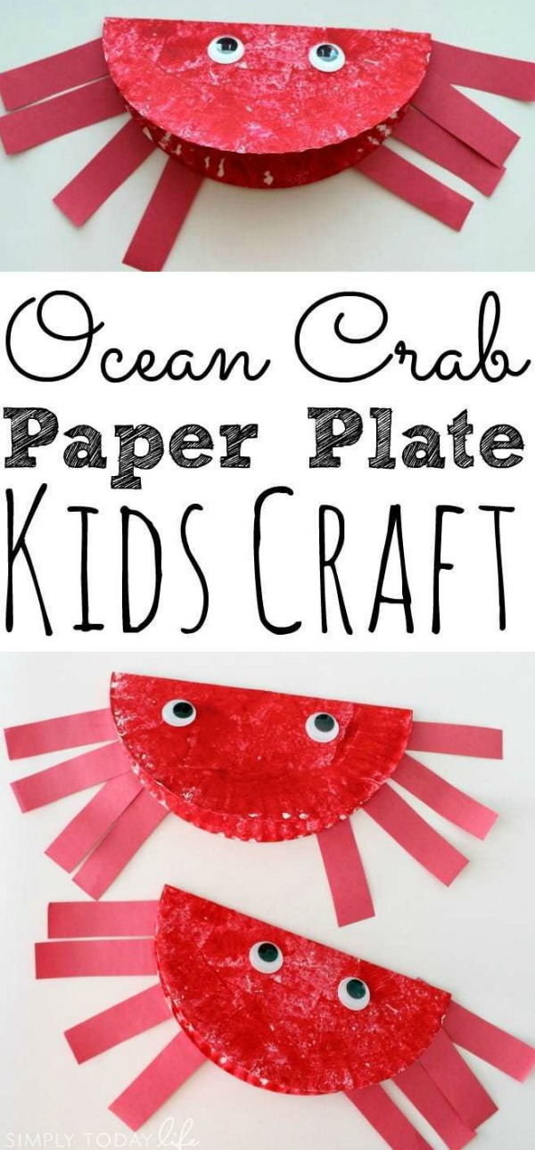 Paper Plate Ocean Crab Craft For Kids