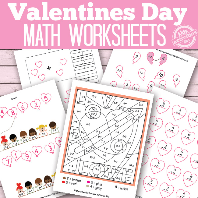 Valentines Day Math Worksheets Free Kids Printable