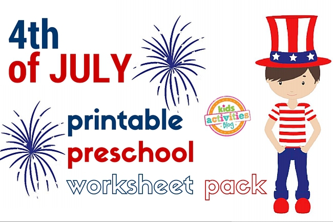 4th of July Printable Preschool Worksheet