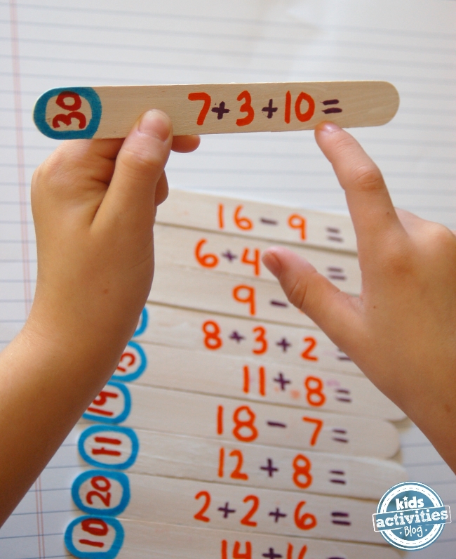 math puzzles - made from math sticks, great for elementary aged kiddos