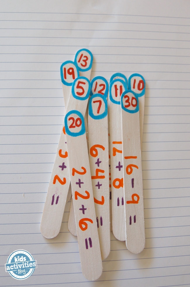 math puzzles - made from math sticks, great for elementary aged kiddos