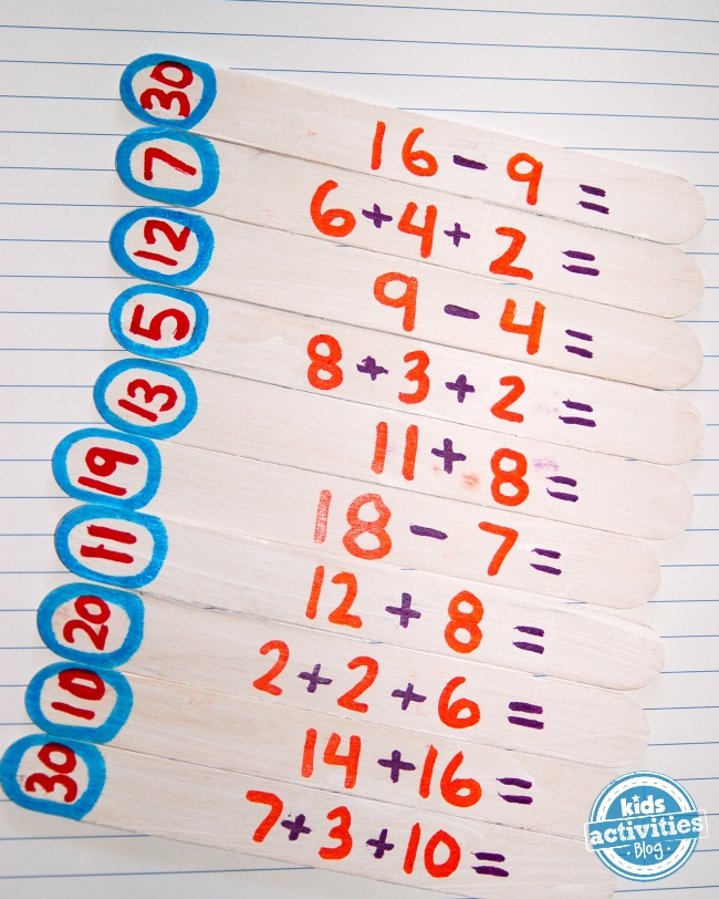 math puzzles - made from math sticks, great for elementary aged kiddos