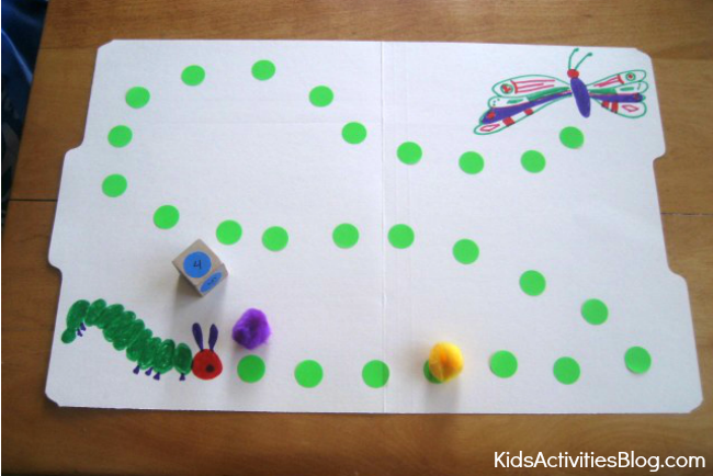 Caterpillar Game: Cute File Folder Game for Kids