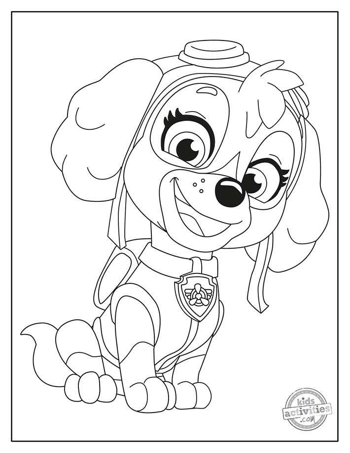 skye paw patrol coloring page