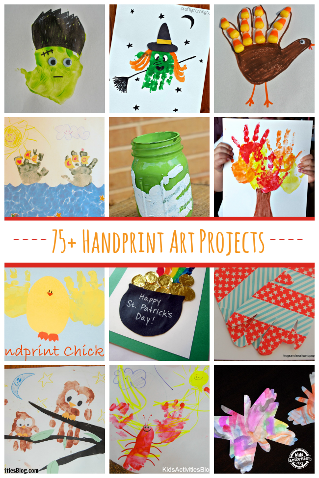 75+ Handprint Art Projects for kids - fun things to make with paint and hands