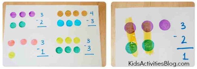 math for kids subtraction with do-a-dot