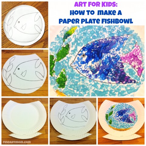 Paper plate fishbowl collage