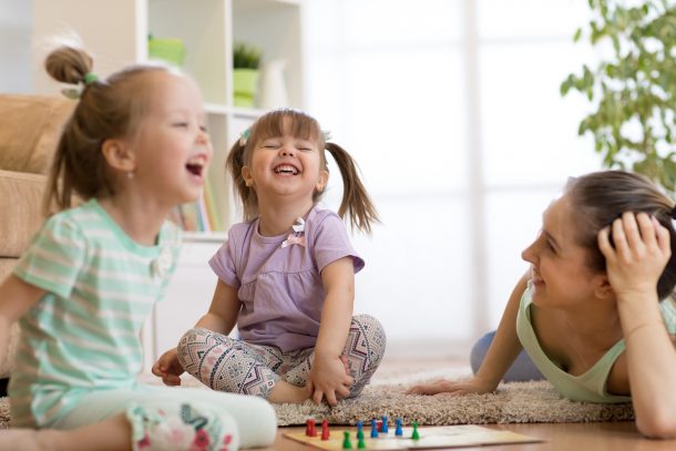 Strategies for dealing with a rough toddler - distraction, preparation and entertainment can help keep smiles on faces - girls laughing