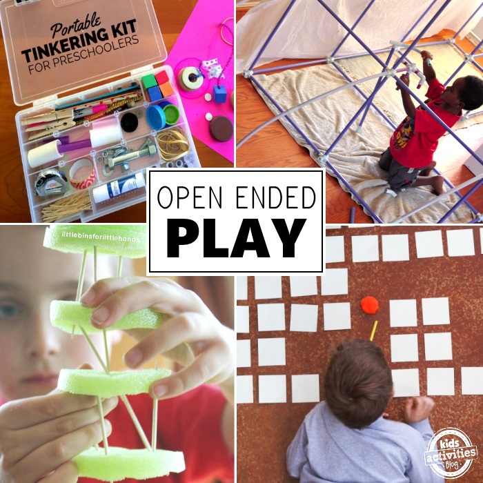 Fun hands on activities that involve tinkering kits, building, making mazes, and obstacle courses.