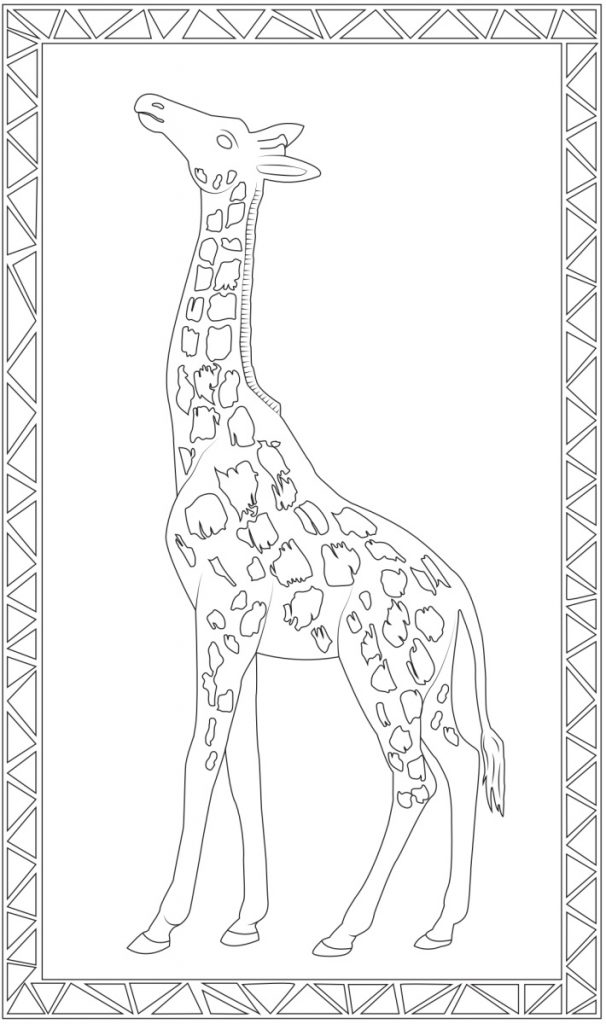 Printable Jumbo coloring pages - giant coloring for kids - giraffe picture to color