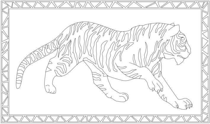 Jumbo coloring pages - giant coloring page for kids - tiger picture to color