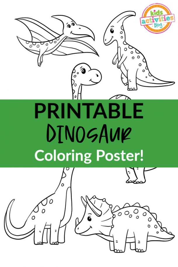 Printable Dinosaur Coloring Poster