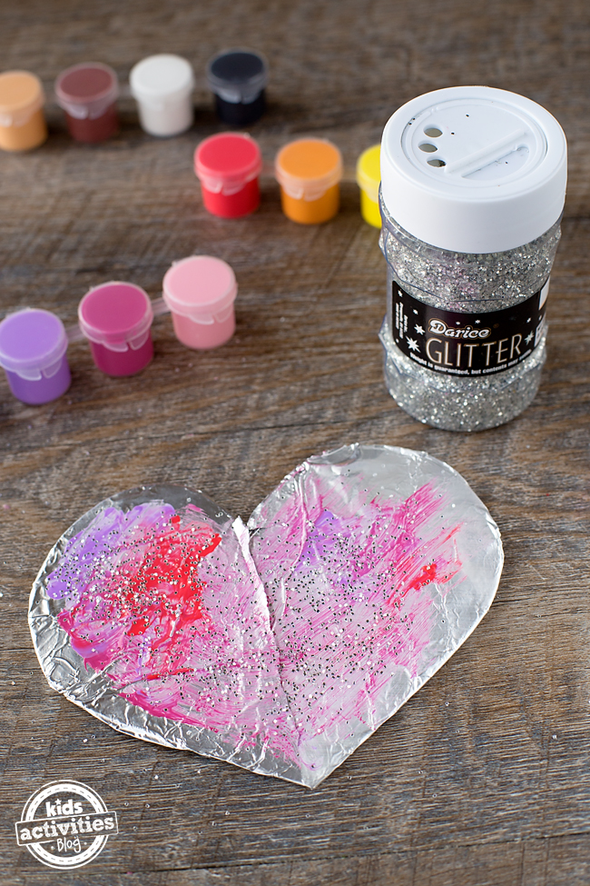 Painted Foil Hearts