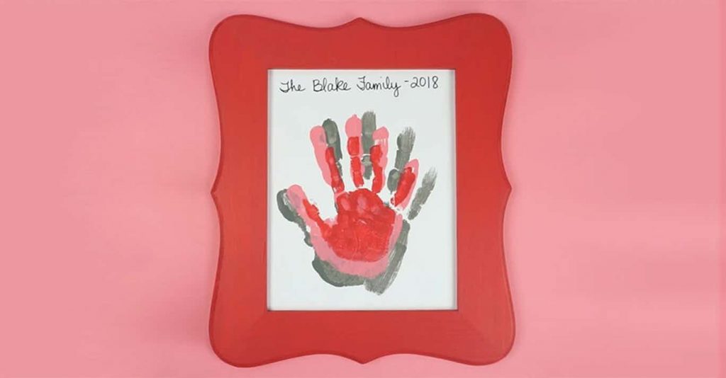 valentines day handprint art for kids