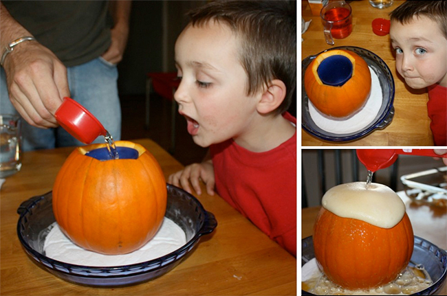 halloween science experiments featuring pumpkins and other Halloween decorations!