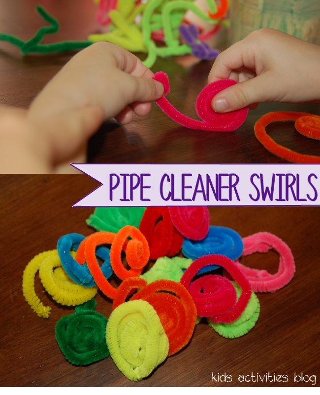 step 1 - make pipe cleaner flowers - pipe cleaner swirls 2 different methods shown