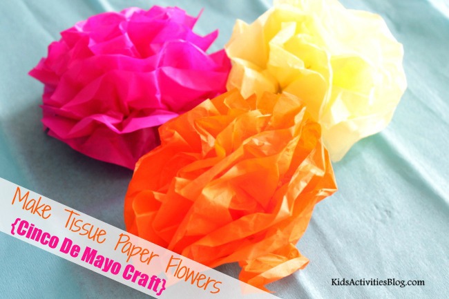 Make a Paper Flower from Tissue Paper {Cinco De Mayo!}