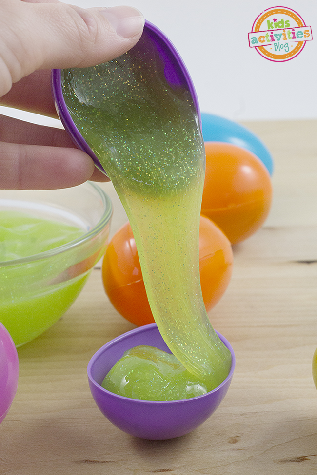Gak Filled Easter Eggs - opening the egg filled with Gak is spectacular!
