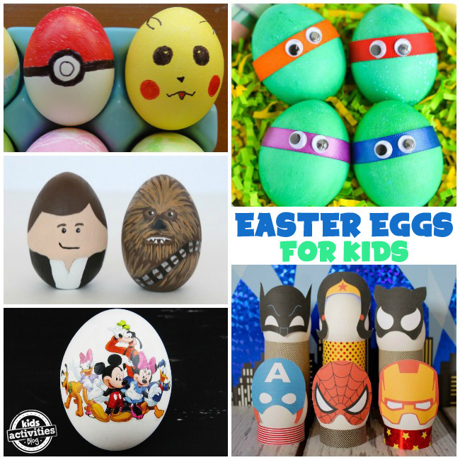 Cool Easter eggs that look like Pokemon, Mutant Ninja Turtles, Star Wars, Super heros, and Disney