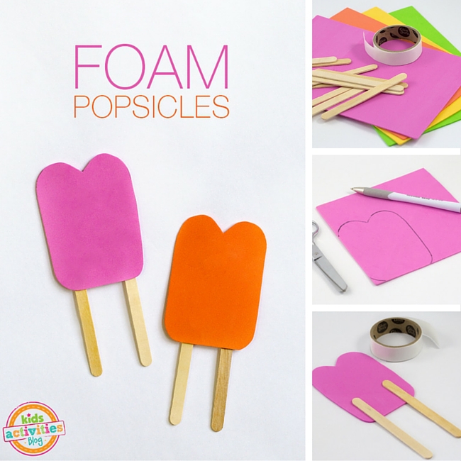 Foam Popsicles are a fun summer craft for kids!